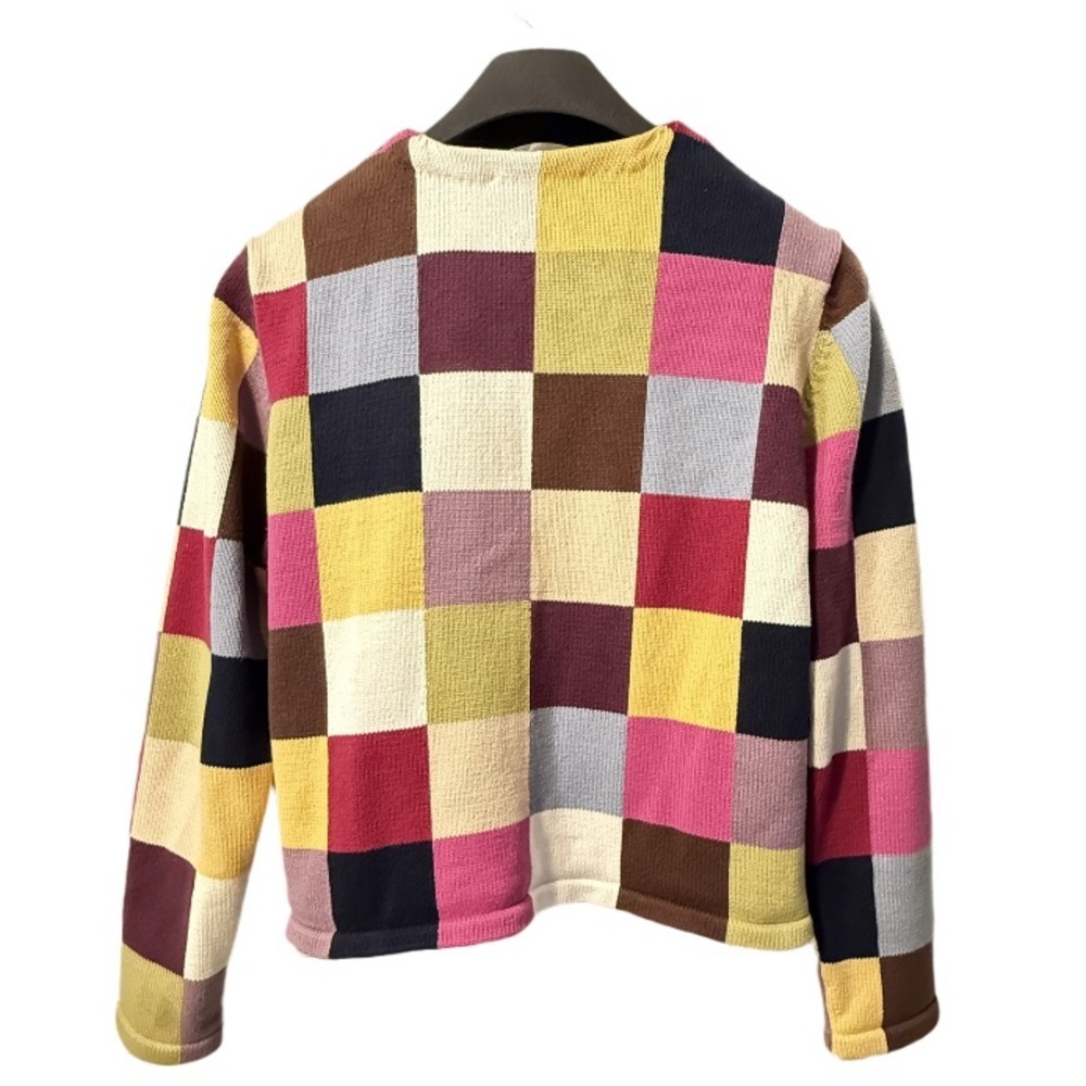 Talbots | Multi Color Patchwork Crew Zip Sweater … - image 2